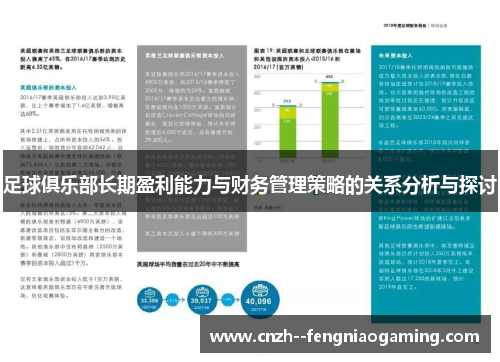 足球俱乐部长期盈利能力与财务管理策略的关系分析与探讨